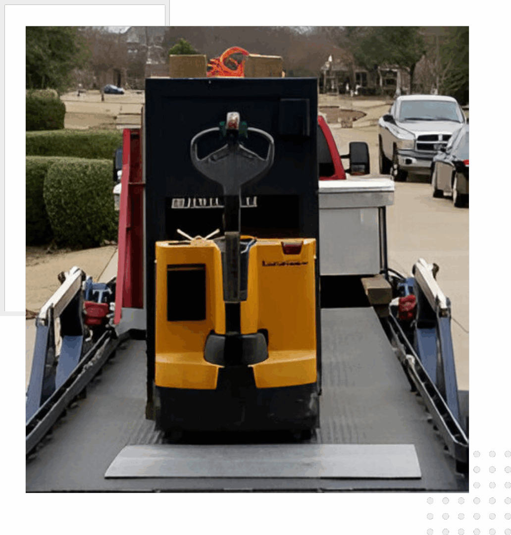 Pallet jack ready for unloading